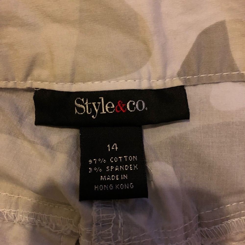 Style & Co camo capris